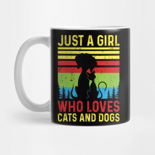 Just A Girl Who Loves Cats And DogsT shirt For Women T-Shirt Mug